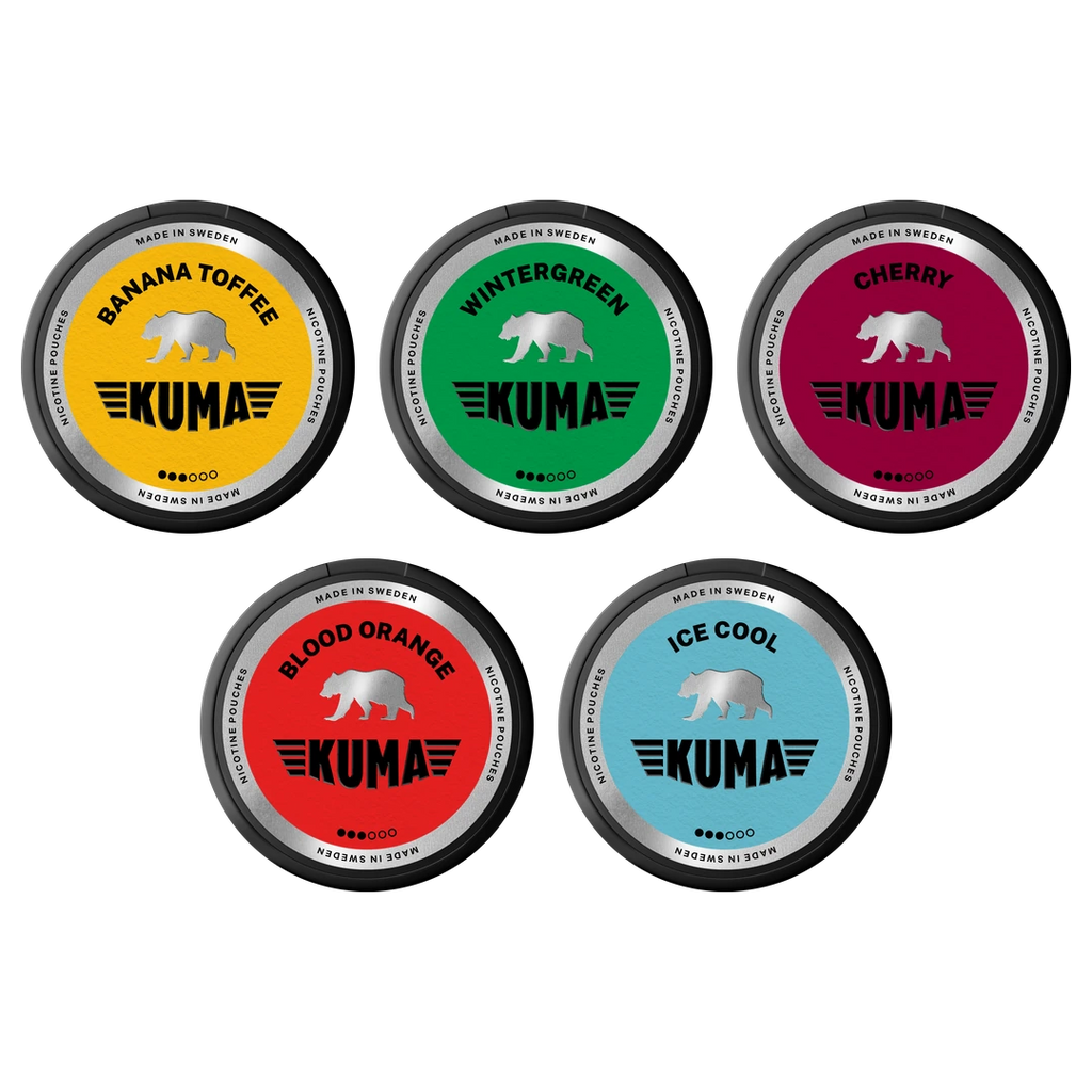 KUMA Silver Edition Bundle: Banana Toffee, Wintergreen, Cherry, Blood Orange, Ice Cool
