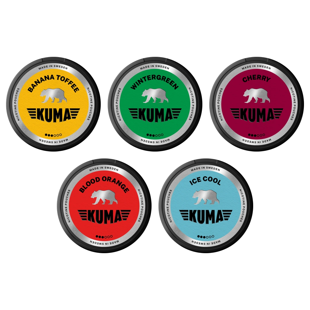 KUMA Silver Edition Bundle: Banana Toffee, Wintergreen, Cherry, Blood Orange, Ice Cool